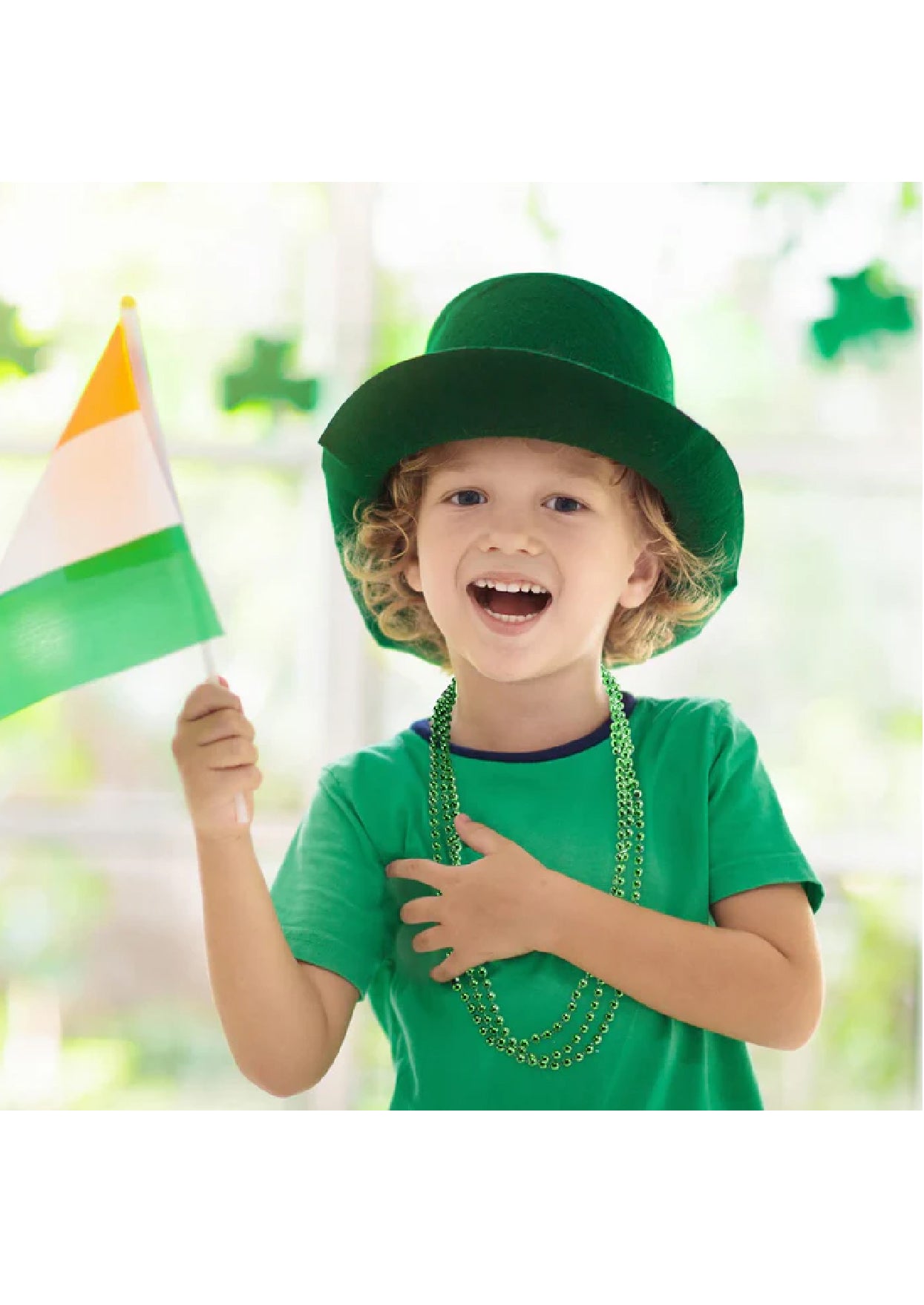 Saint Patrick's Day Green Bead Necklaces (Pack of 12)