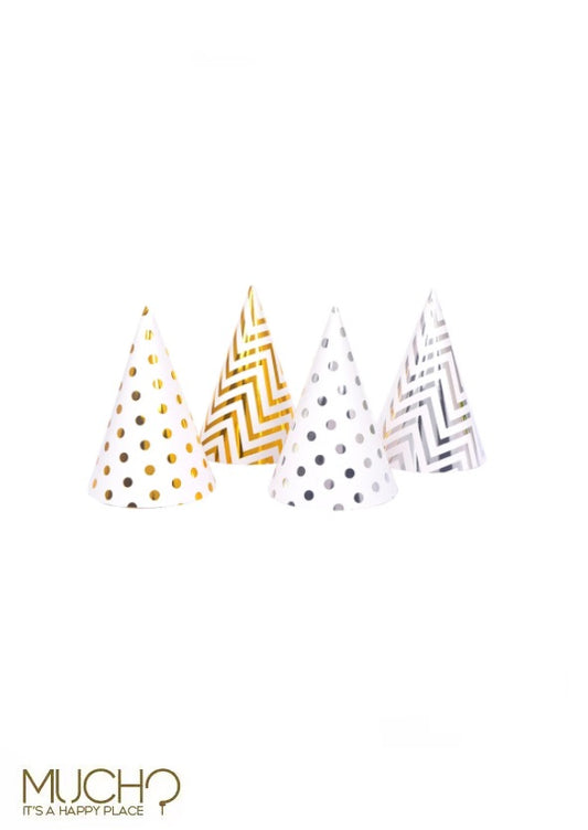 Metallic Party Hats (10 Pieces)
