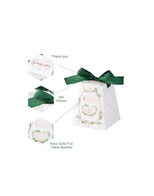 Wedding Party Favor Box, 1-10 Table Numbers