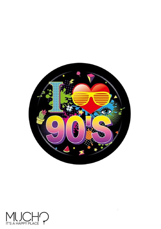 I Love 90's 7 Inch Plates