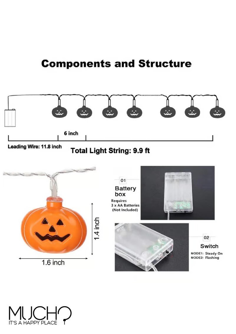 Halloween Pumpkin LED String Lights