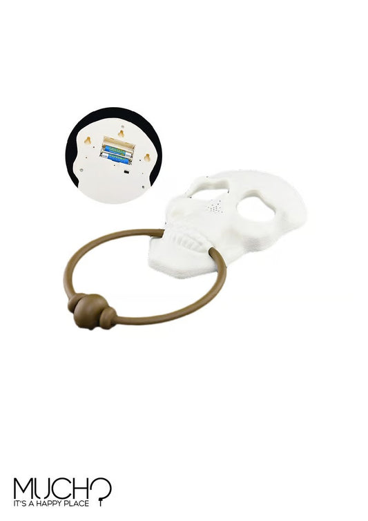 جرس باب على شكل جمجمة مخيفة مع ضوء LED وتأثير صوتي