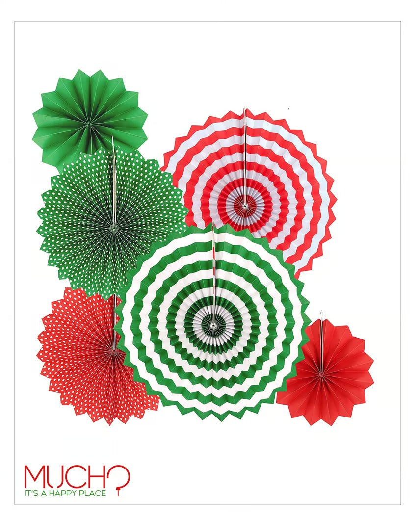 Christmas Paper Fan Set