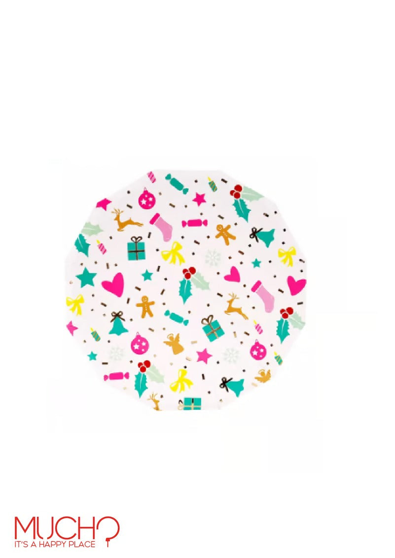 Christmas 7 Inch Pink Plates