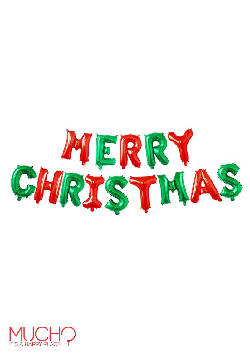 Merry Christmas Balloon Banner