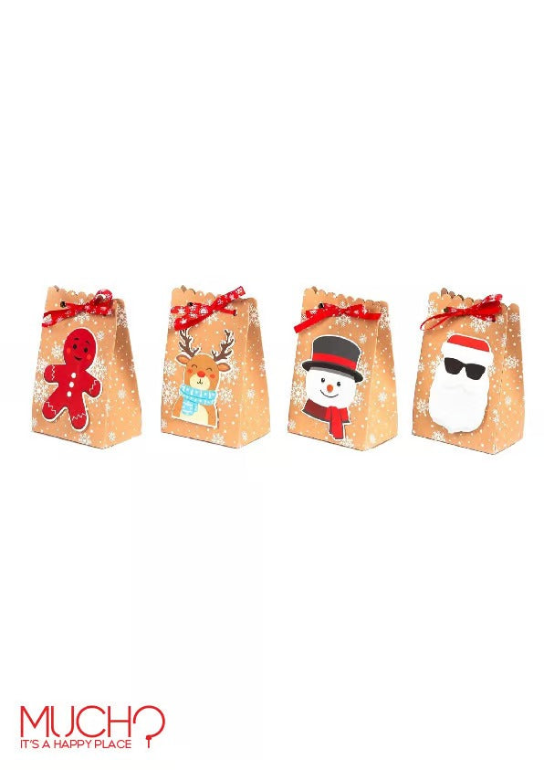 Christmas Kraft Bags (4 Pieces)