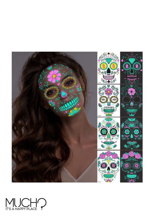 Glow in The Dark Face Tattoo