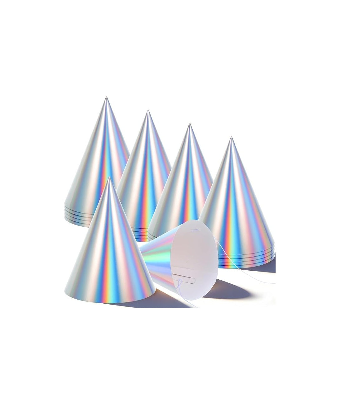 Metallic Silver Birthday Hat Set (Pack of 6)