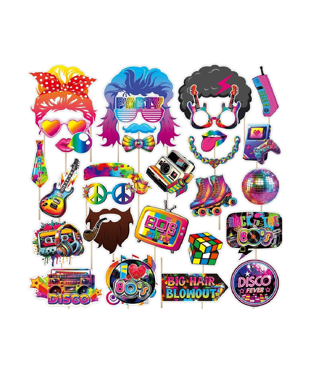 Retro Party Photo Booth Props