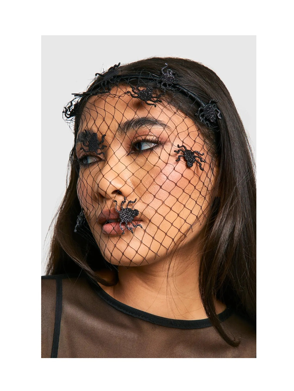 Spooky spider web veil Headband