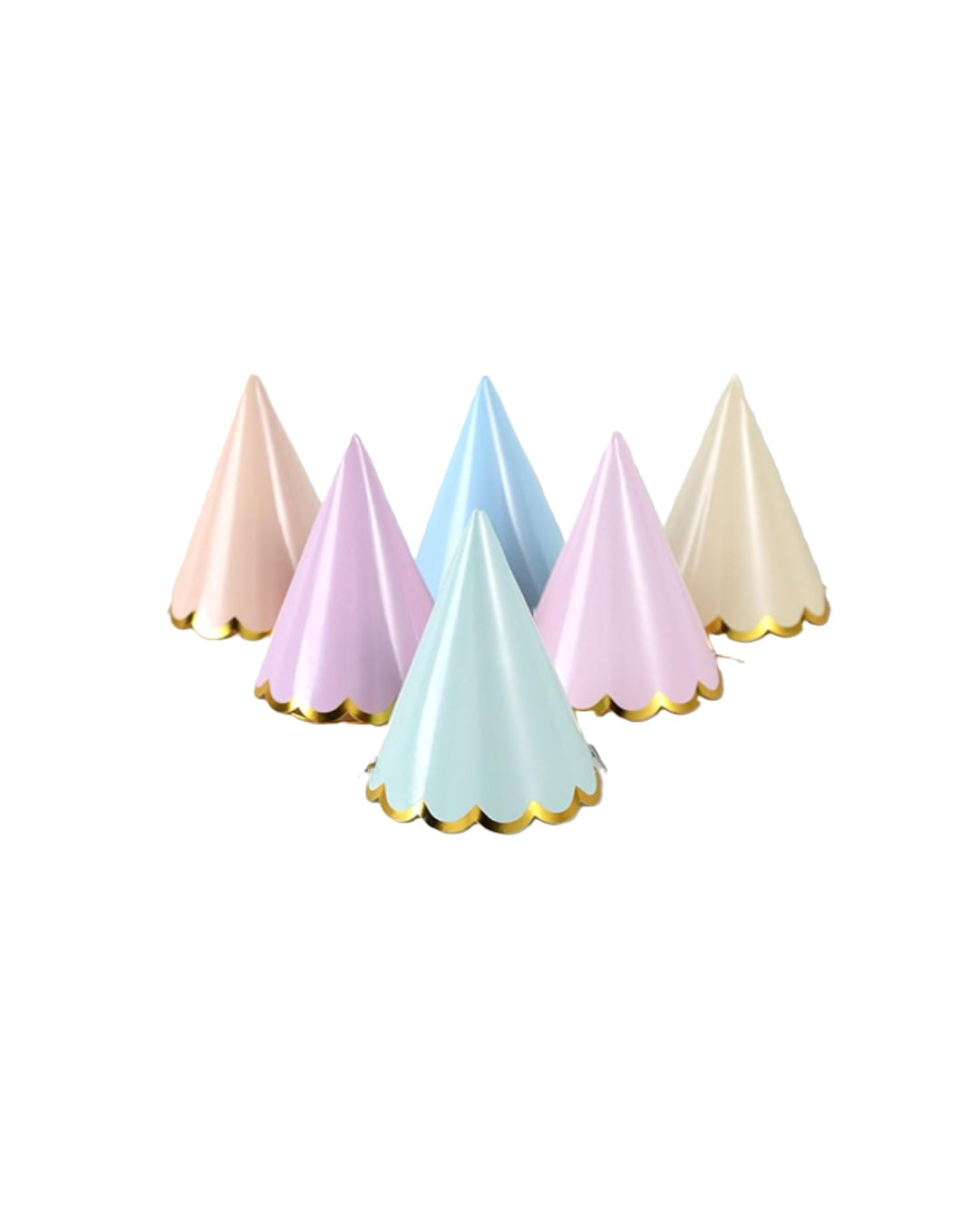Pastel Colors Birthday Hat Set (Pack of 6)