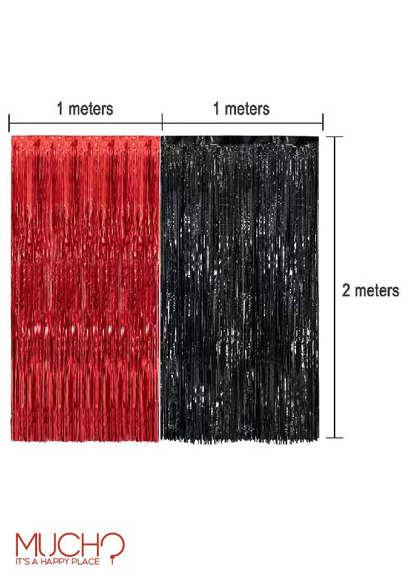 Black and Red Foil Curtains