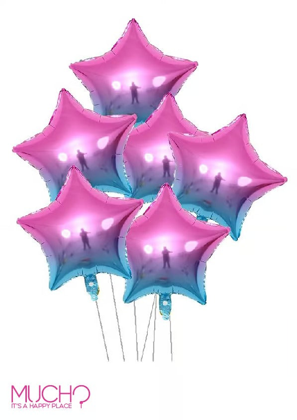 Blue Pink Balloons Bunch