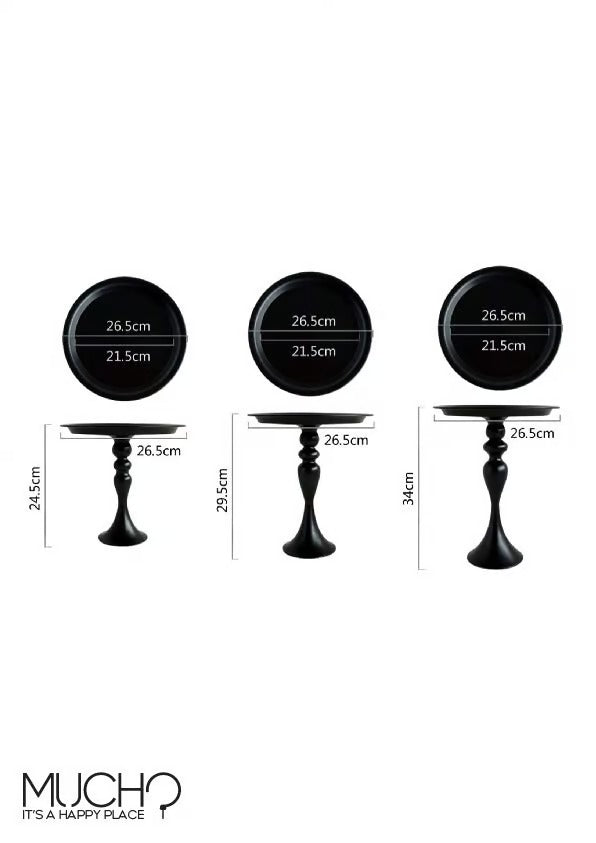 حامل الكيك المعدني الأسود النحيف