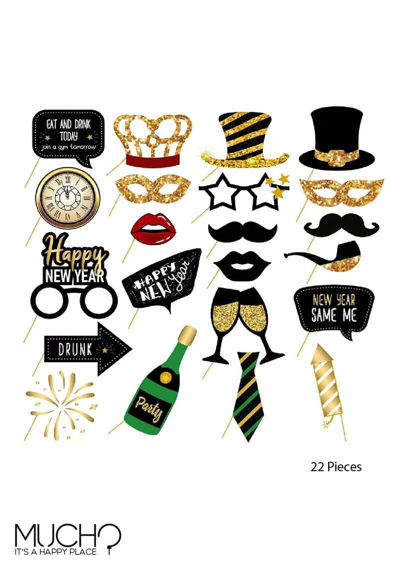 New Year Photobooth Props