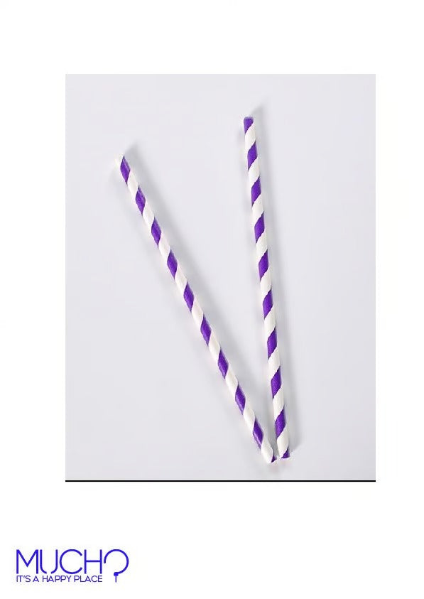 Purple And White Straws