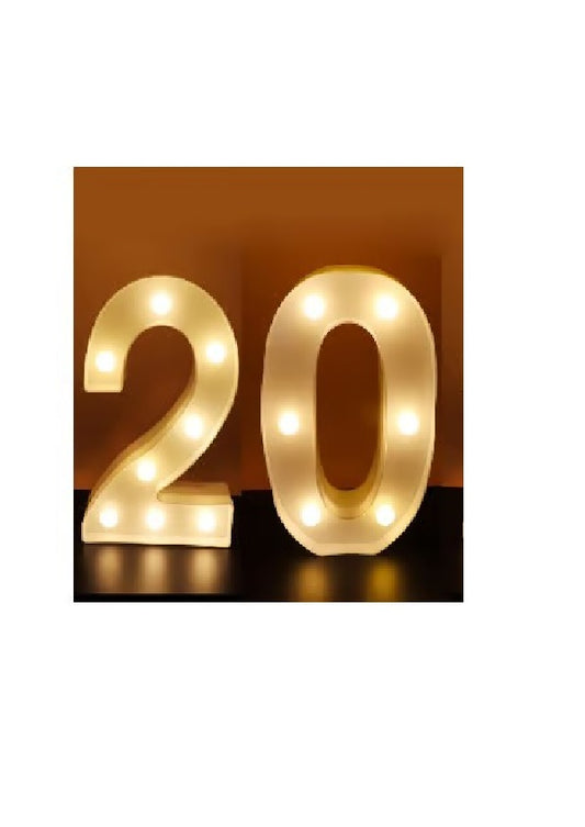 2024 أرقام مضيئة باللون الأبيض