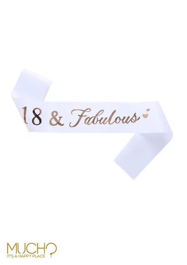 18 & Fabulous Sash