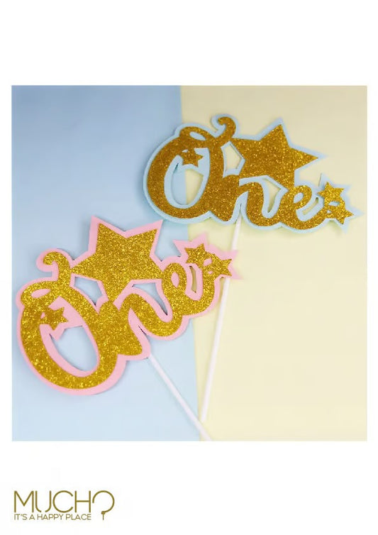 Glitter  One Cake Topper