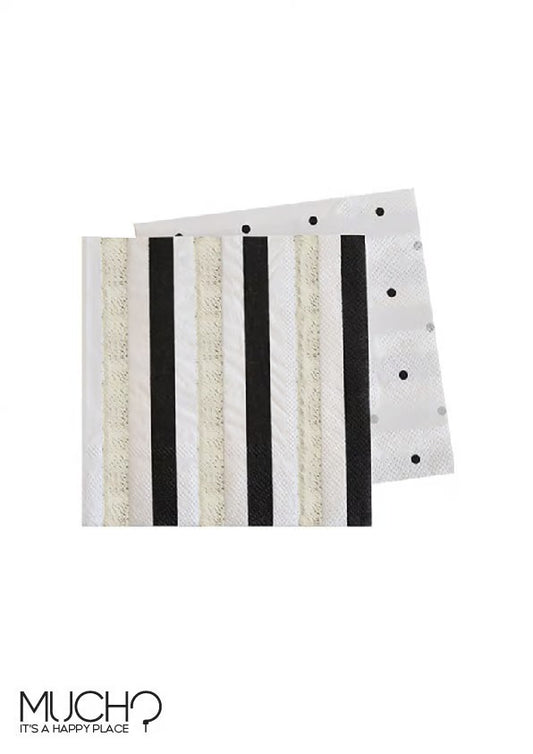 Striped Black Napkins