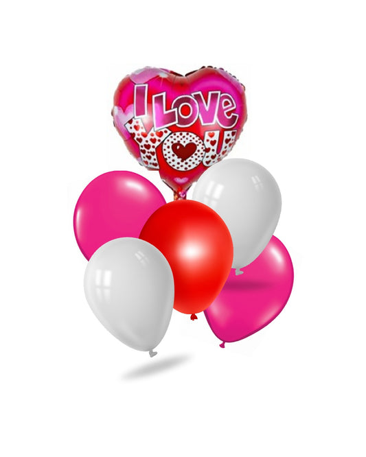 I Love You Heart Balloons Bunch