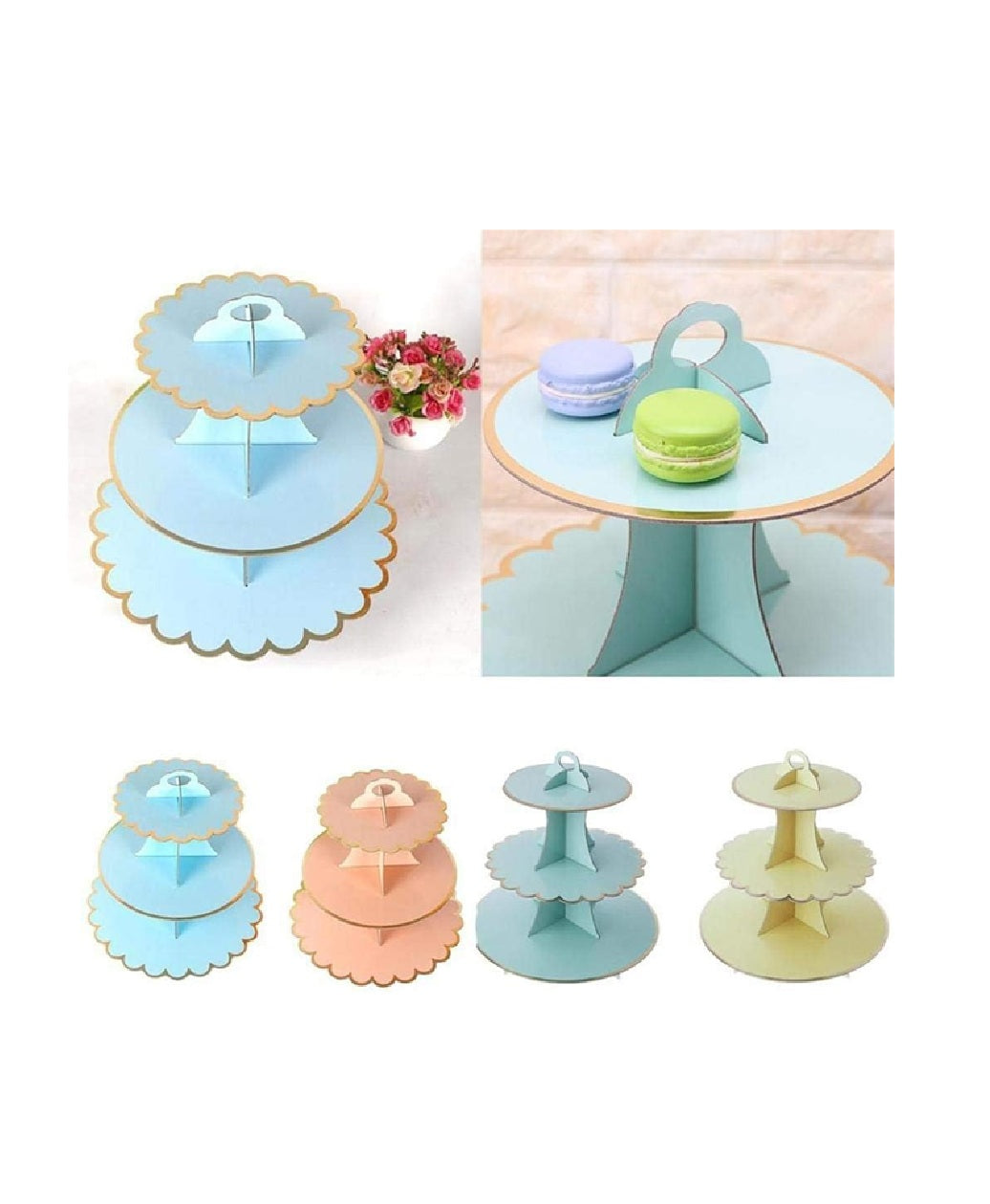 3 Tier Cardboard Afternoon Tea Cupcake Cake Stand Birthday