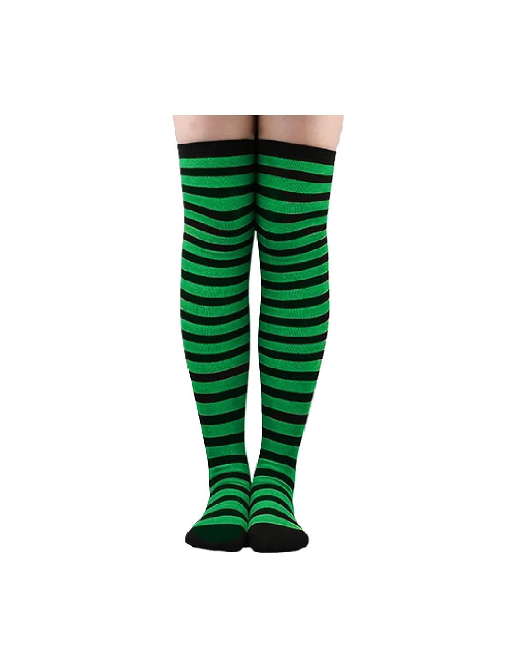Green/Black Striped Stockings