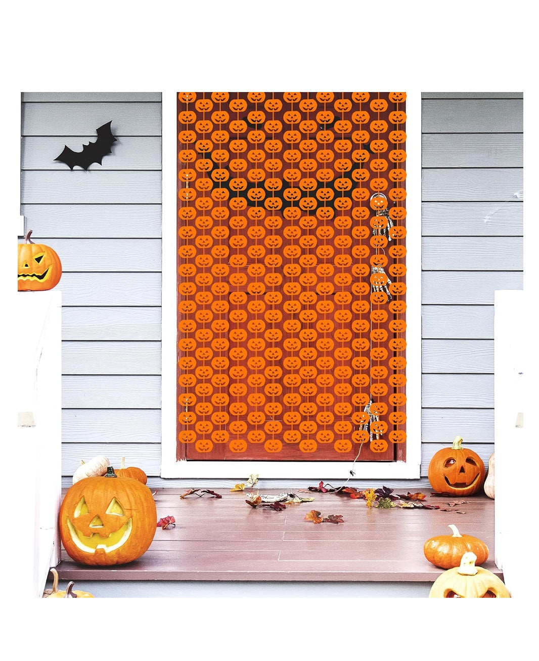 Halloween Foil Fringe Curtains Pumpkin