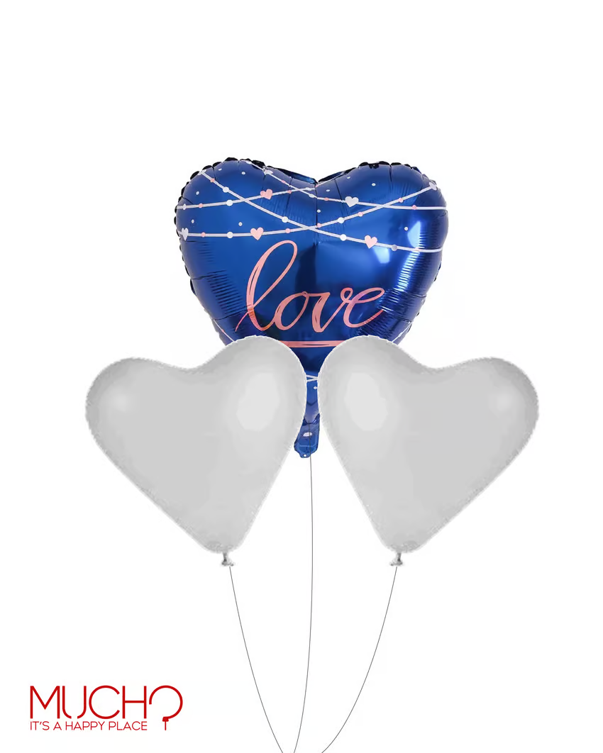 Love Navy Balloons Bunch
