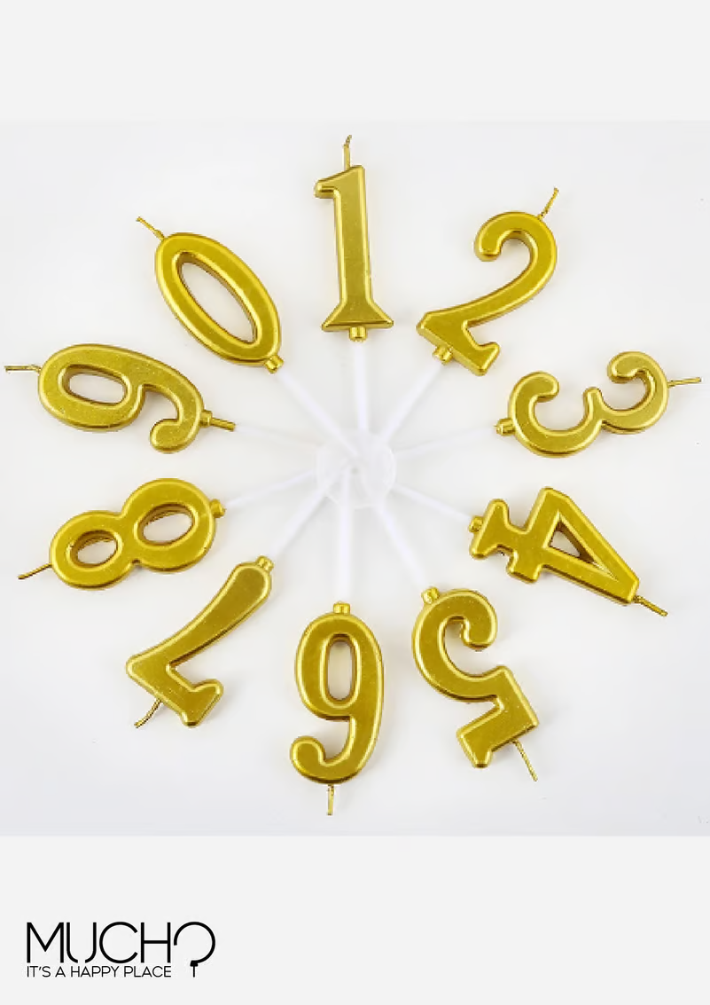 Gold Number Candles