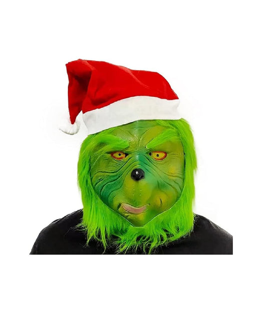 Grinch Mask with Santa Hat
