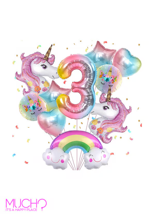 Unicorn Rainbow Balloons Set