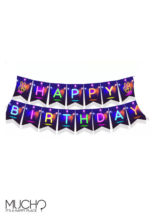 Happy Birthday Lets Glow theme Banner