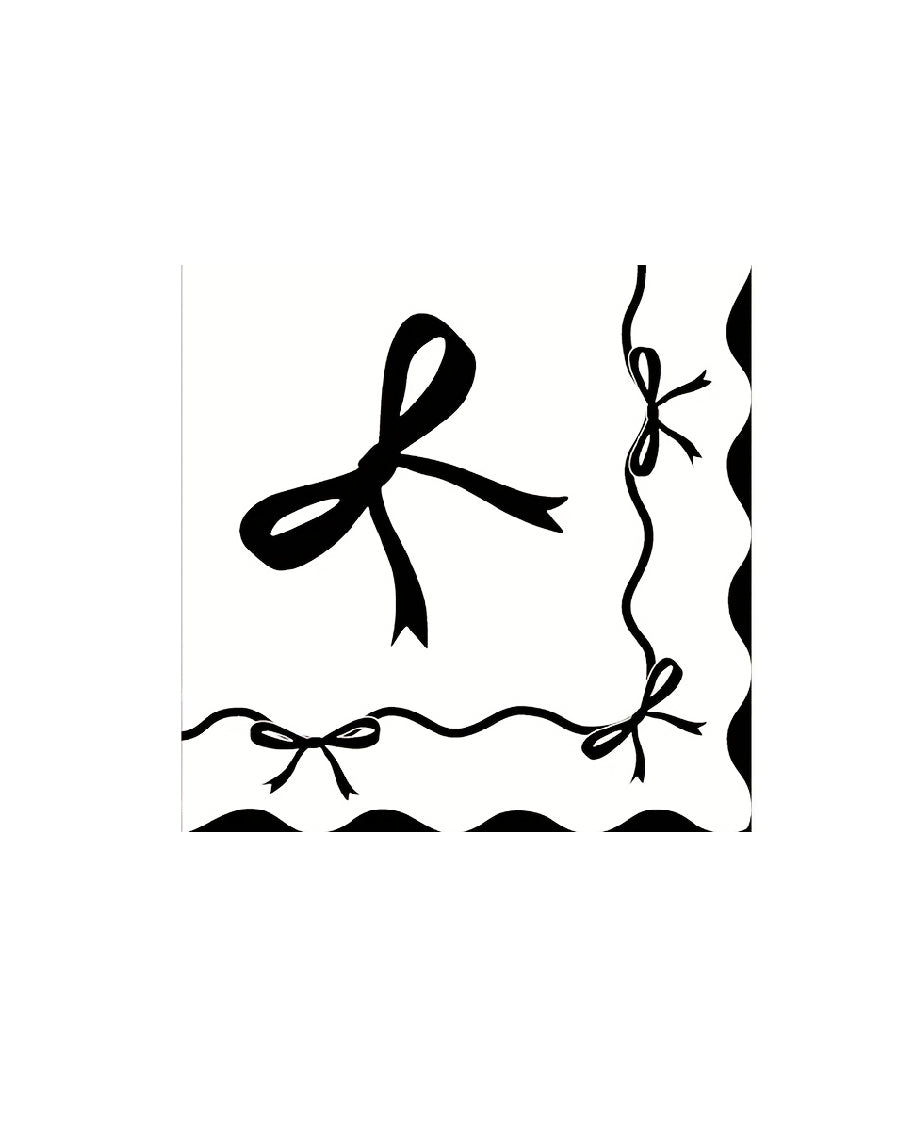 Black and White Bow Napkins