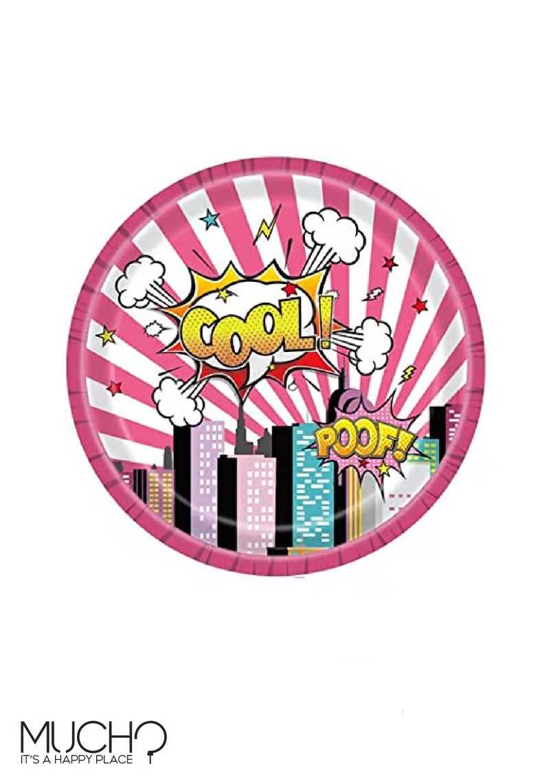 Girls Superhero 9 Inch Plates