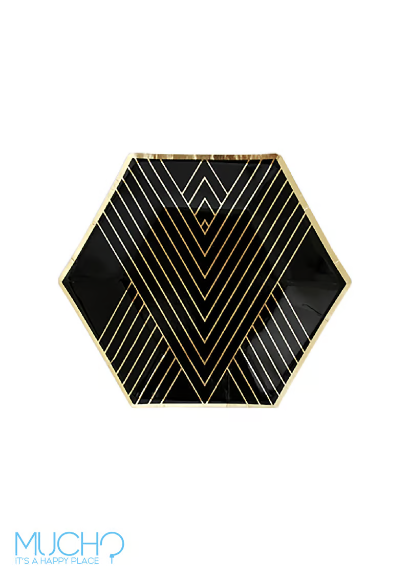 Black and Gold 9 Inch Plate
