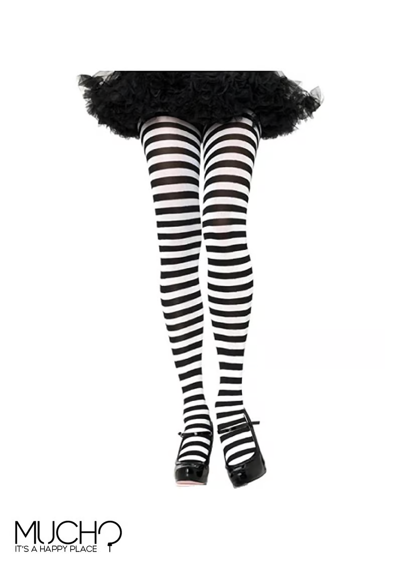 Black & White Striped Tights