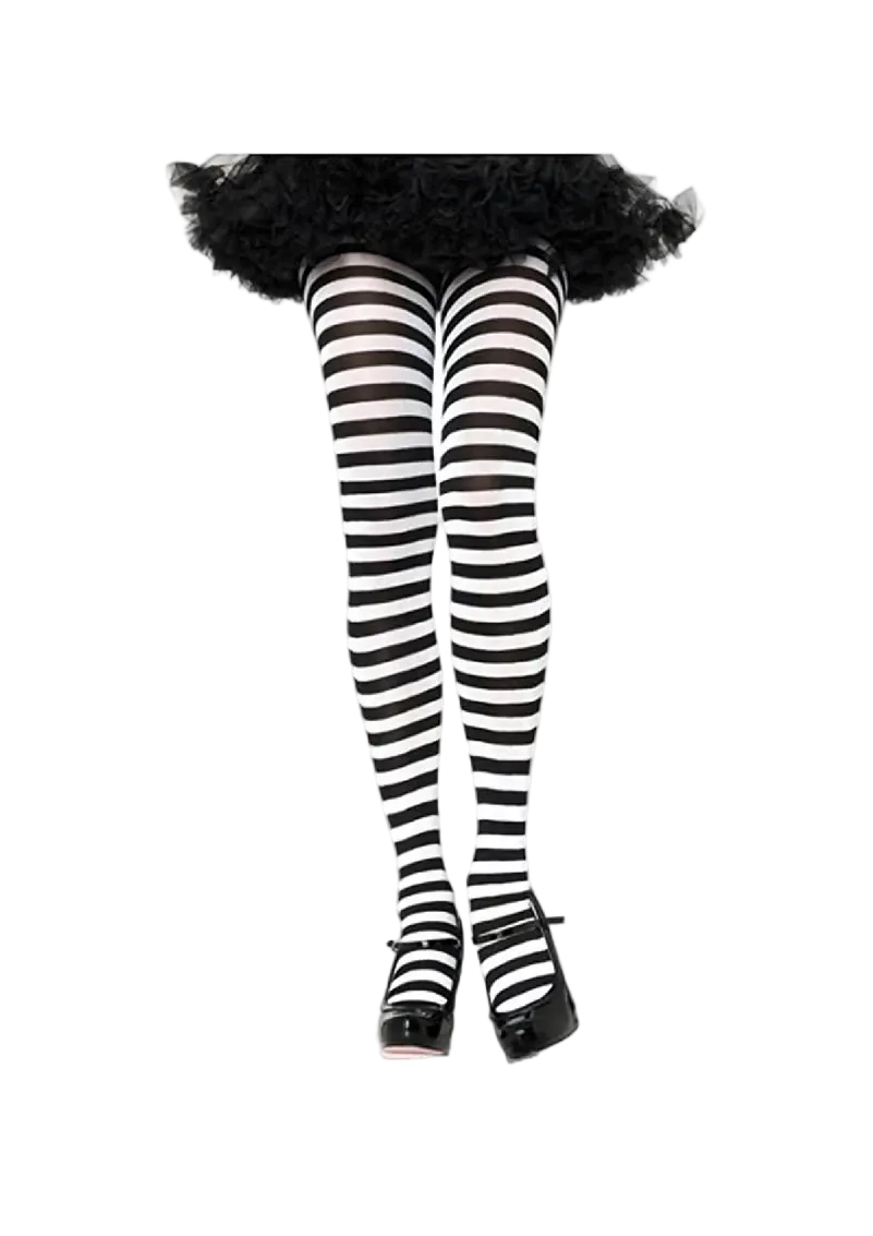 Black & White Striped Tights