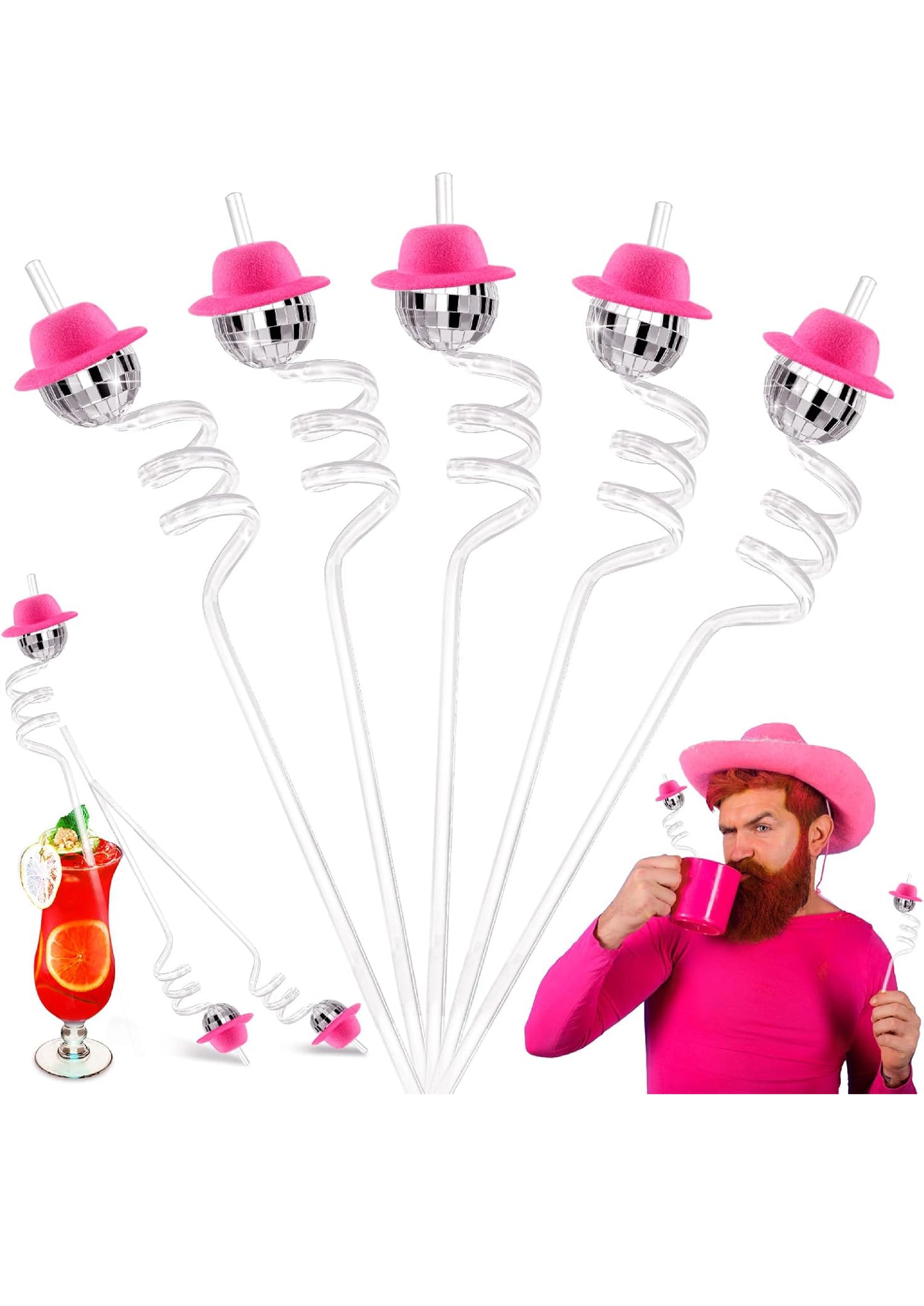 Disco Cowboy Straw (1 Pc)
