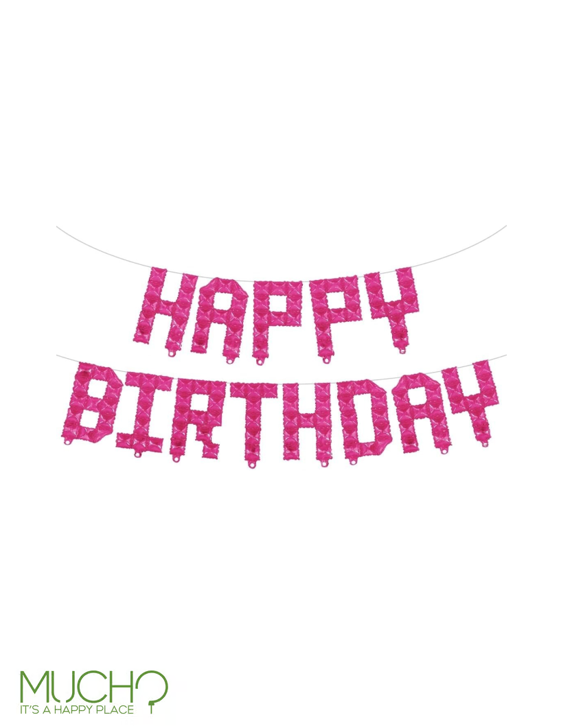 Happy Birthday Mosaic Balloons Banner