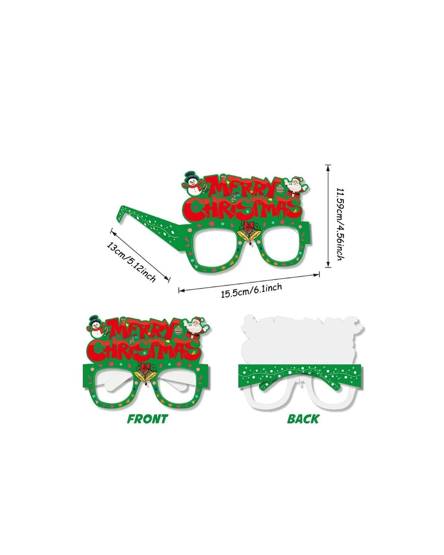 Christmas Paper Glasses (Pack of 8)