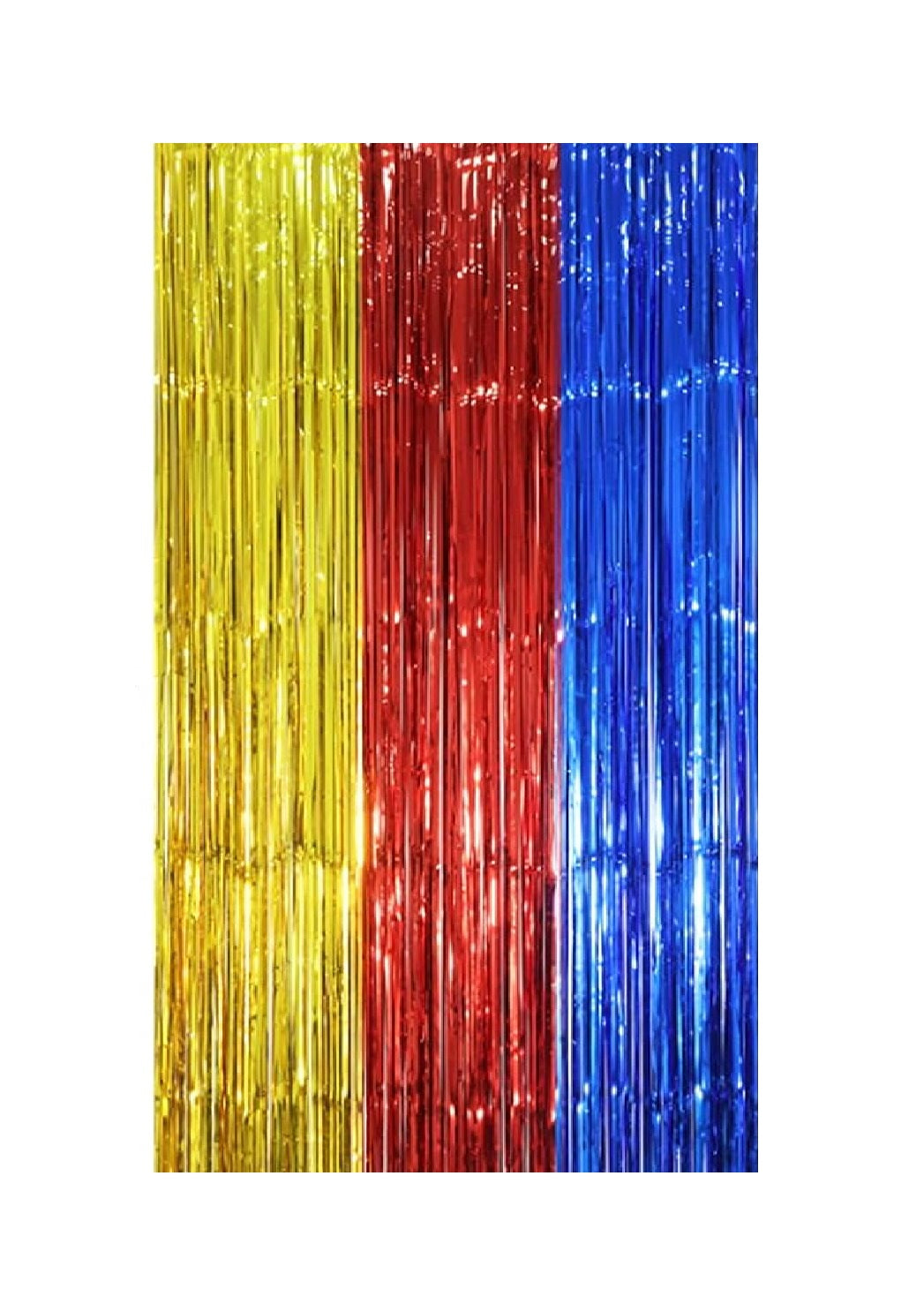 Red Blue Gold Foil Curtain Backdrop