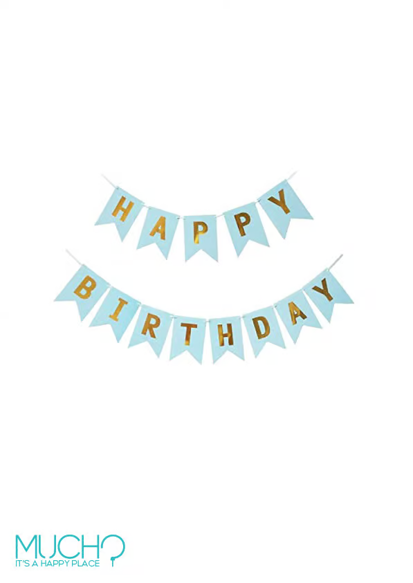 Teal Happy Birthday Paper Banner