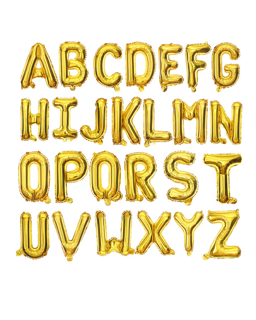 Gold Letter Balloons