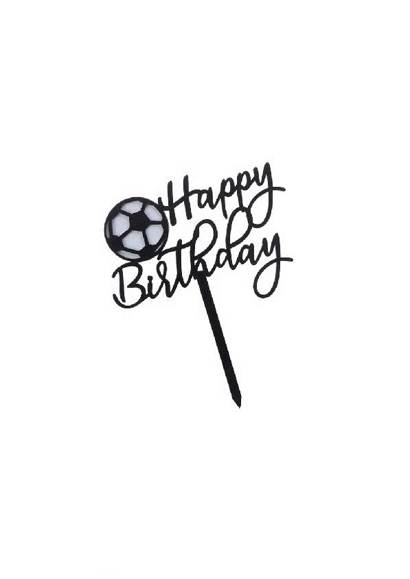 Football Happy Birthday Cake Topper