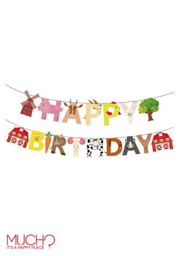 Farm Animals Birthday Banner