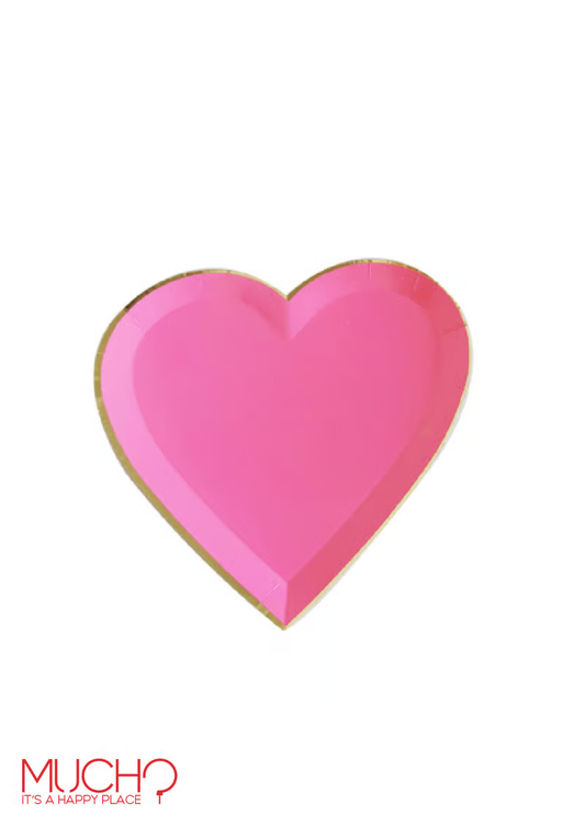 أطباق قلب وردية مقاس 9 بوصة