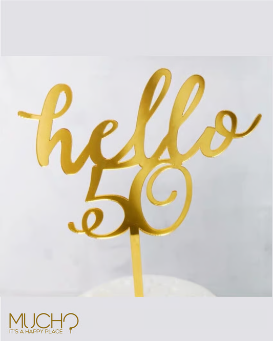 Hello 50 Cake Topper