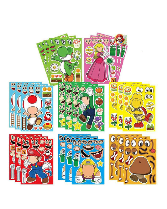Mario Stickers for Kids Birthday Party Gift (Pack of 8)
