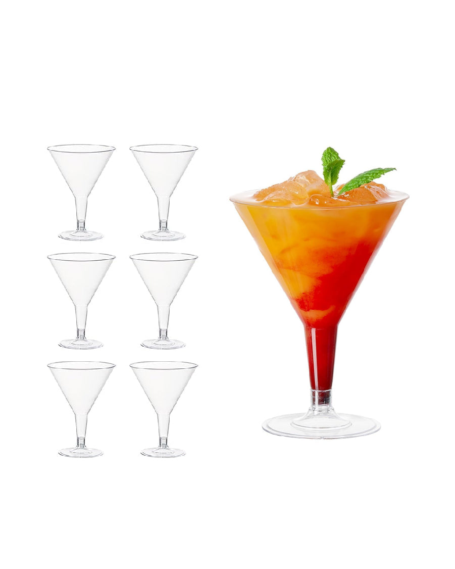 Premium Plastic Cocktail Glasses (Pack of 6)